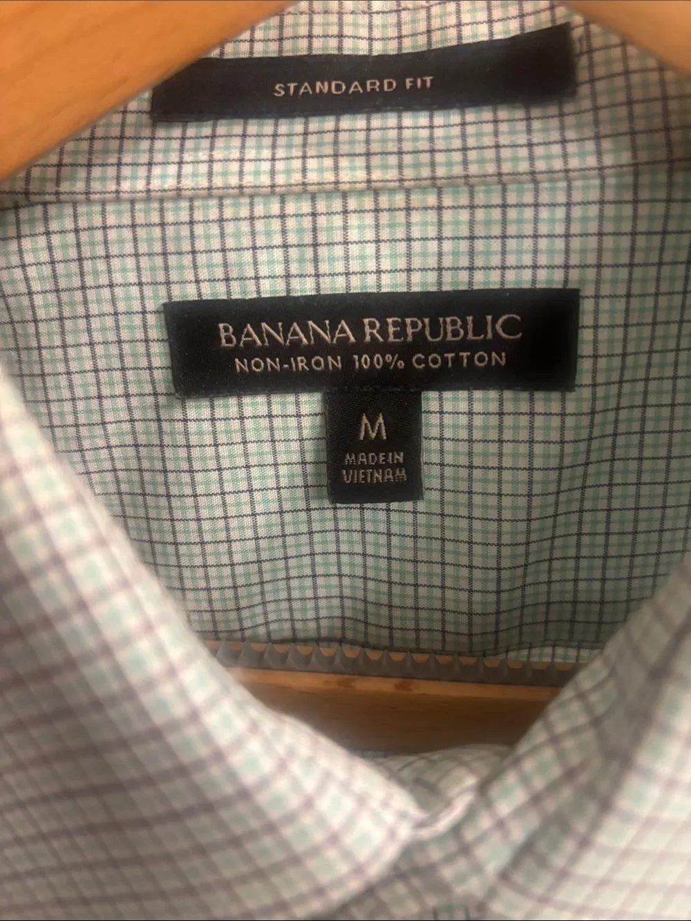 Banana Republic Mint Green Micro-Check Dress Shirt